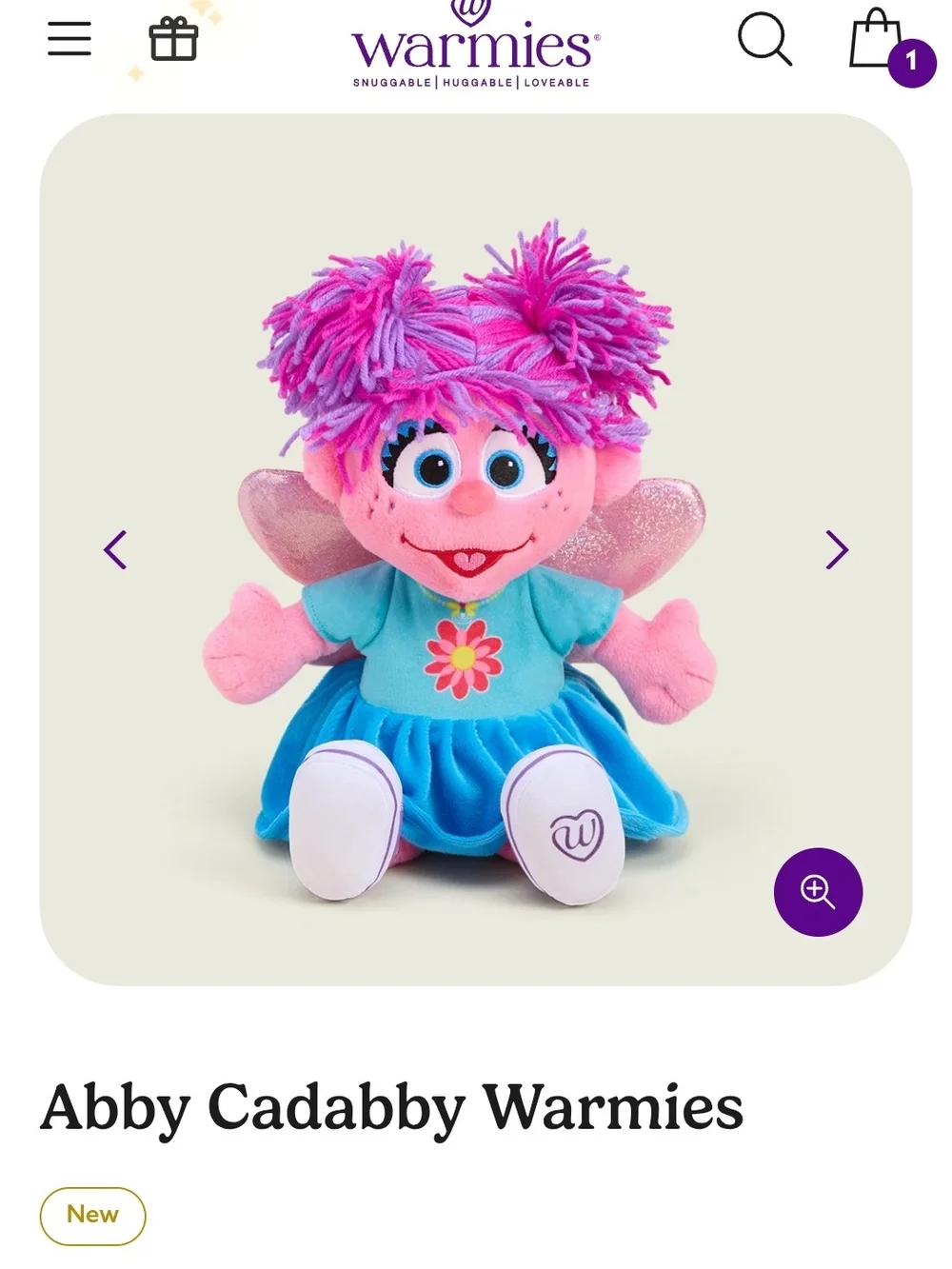 Abby Cadabby Warmies -Sesame Street